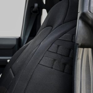 Body Armor Seat Cover, Bucket Seat with Adjustable Headrests, Neoprene, Black, Set of 2 – 91010