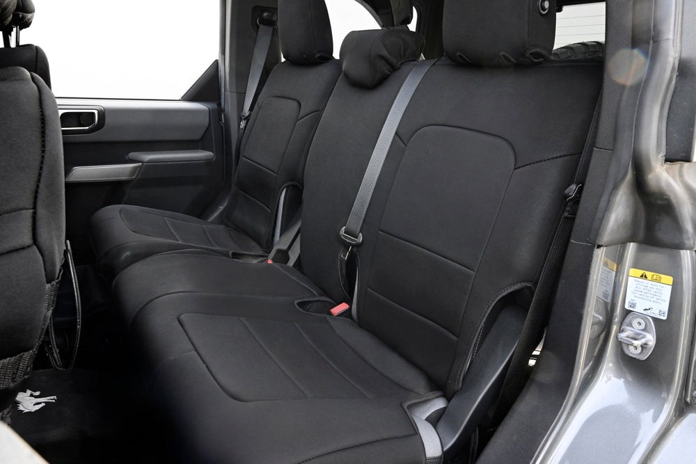 Body Armor Seat Cover, 60 Driver/ 40 Passenger Split Seat with Adjustable Headrests, Neoprene, Black, For One Row – 91011