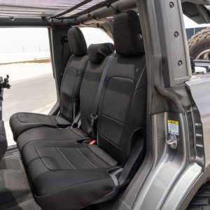 Body Armor Seat Cover, 60 Driver/ 40 Passenger Split Seat with Adjustable Headrests, Neoprene, Black, For One Row – 91011