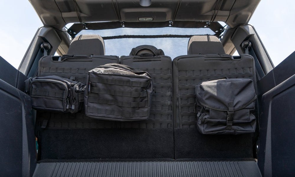 Body Armor Seat Cover, 60 Driver/ 40 Passenger Split Seat with Adjustable Headrests, Neoprene, Black, For One Row – 91011