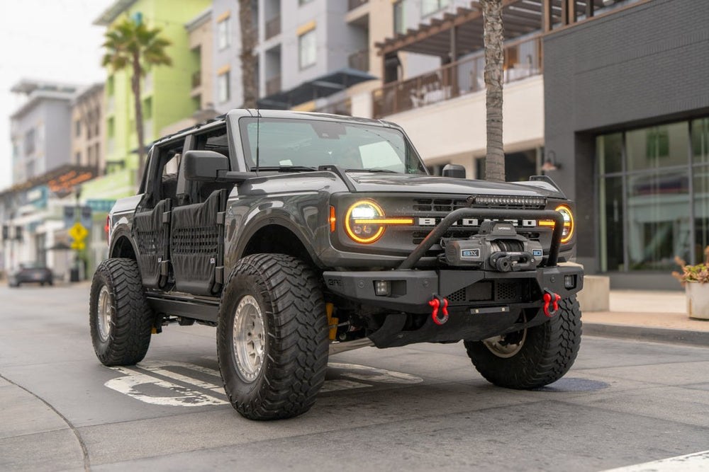 Body Armor Running Board, E-Power, Powder Coated, Black, Aluminum, With LED Light System, Frame Body Mount Bolts, With Wiring Kit – FB-4500