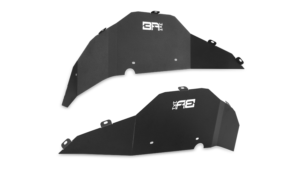 Body Armor Fender Well Liner, Powder Coated, Black, Aluminum, Set of 2, With Mounting Hardware – JL-6101