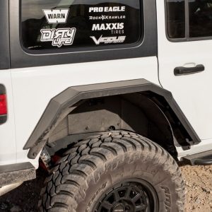 Body Armor Fender Well Liner, Powder Coated, Black, Aluminum, Set of 2, With Mounting Hardware – JL-6101