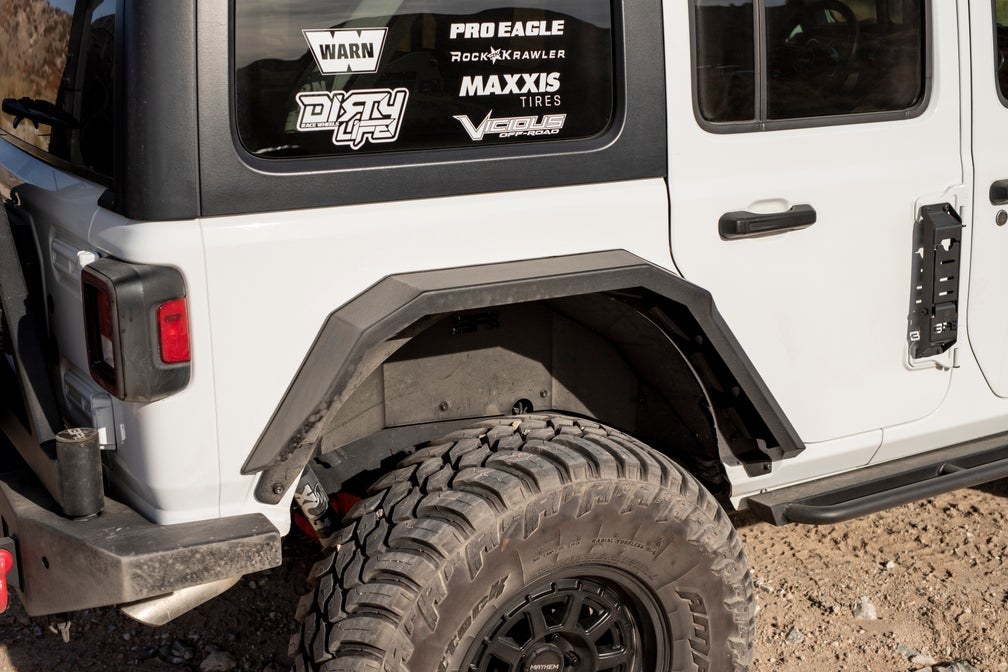 Body Armor Fender Well Liner, Powder Coated, Black, Aluminum, Set of 2, With Mounting Hardware – JL-6101