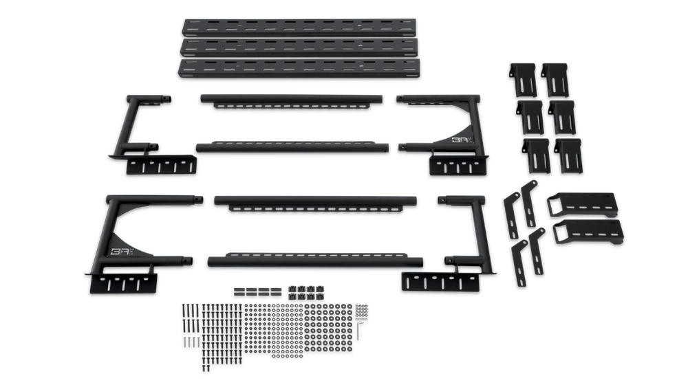 Body Armor Bed Cargo Rack, Overlander®, Bolt on Use Existing Bed Rails, Black, Steel, Without Tool Box Mount Kit, Non-Adjustable Rack – TK-6126