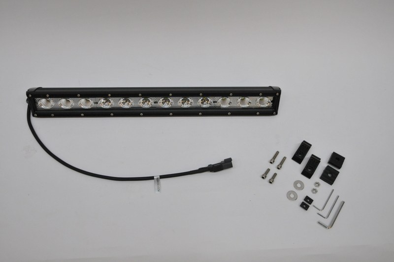 Blk Mountain Light Bar, LED, 20 Inch Length, White, 60 Watt, Clear Lens, Black Aluminum Housing, With Mounting Hardware – BMLED1060