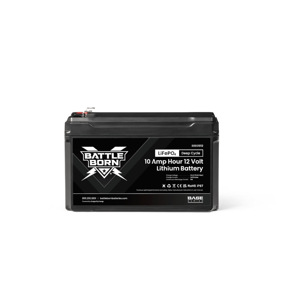 Battle Born Battery, Base Series, 12 Volt, F2 Spade Top Terminals, Lithium Iron Phosphate Style (LiFePO4), Deep Cycle Battery – BBBS1012