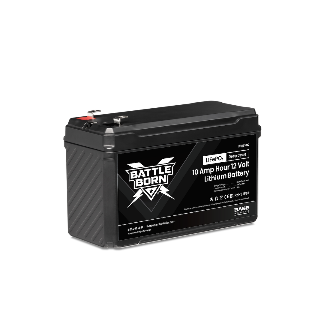 Battle Born Battery, Base Series, 12 Volt, F2 Spade Top Terminals, Lithium Iron Phosphate Style (LiFePO4), Deep Cycle Battery – BBBS1012