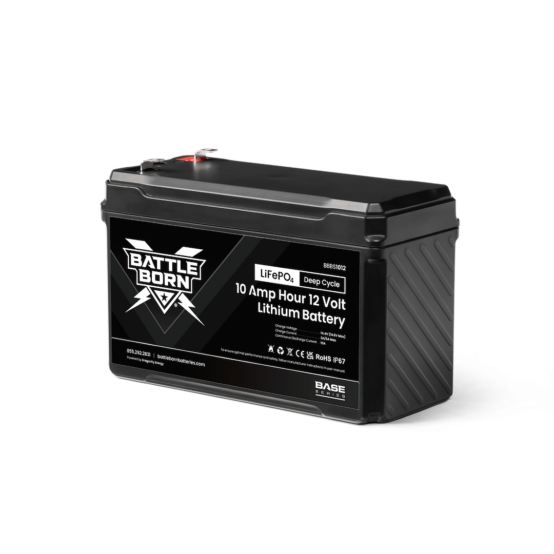 Battle Born Battery, Base Series, 12 Volt, F2 Spade Top Terminals, Lithium Iron Phosphate Style (LiFePO4), Deep Cycle Battery – BBBS1012