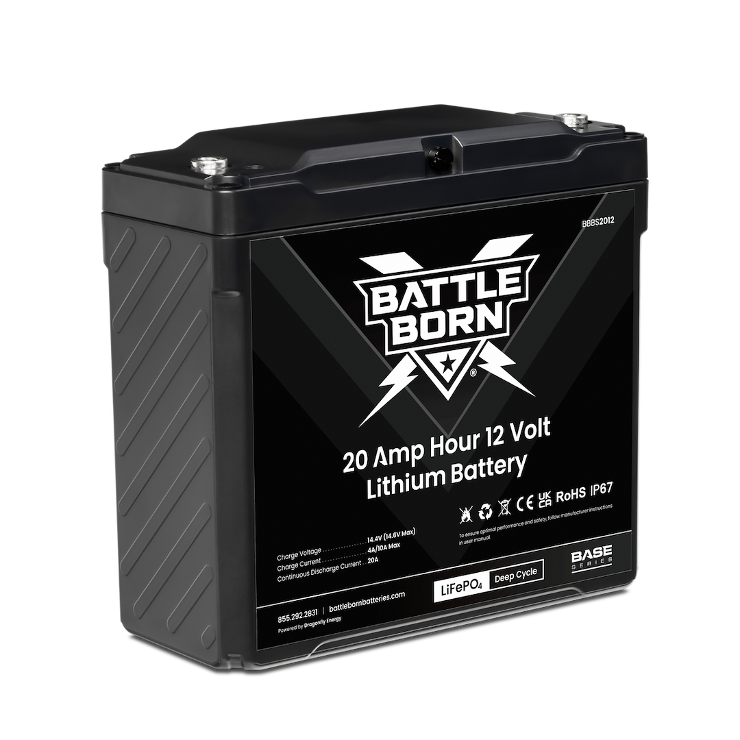 Battle Born Battery, Base Series, 12 Volt, M6 Threaded Bolt Top Terminals, Lithium Iron Phosphate Style (LiFePO4), Deep Cycle Battery – BBBS2012