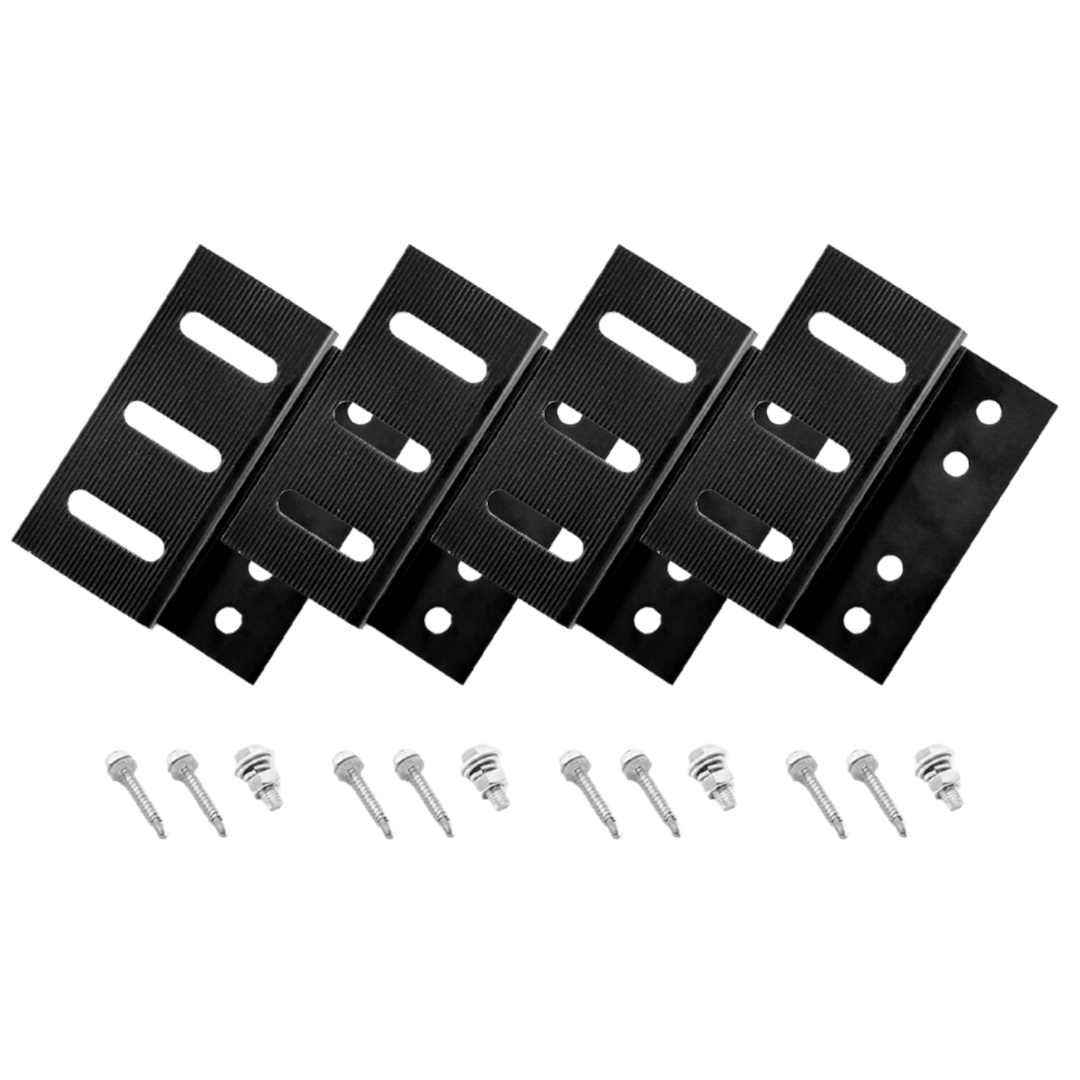 Battle Born Solar Panel Mounting Kit, Mounts Battle Born Rigid Solar Panels, Black – BBB-UP-B