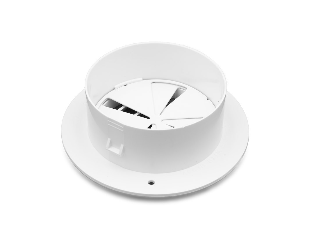 B&b Molders Heating/ Cooling Register, Thermovent Heat Vent, Ceiling Mount, Fits 4 Inch Flexible Ducts, Round – 94267