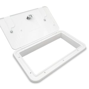 B&b Molders Electrical Cord Hatch, Multi-Purpose Hatch, With 2 Vermin Doors to Accept 30/ 50 Amp Power Cords – 94316