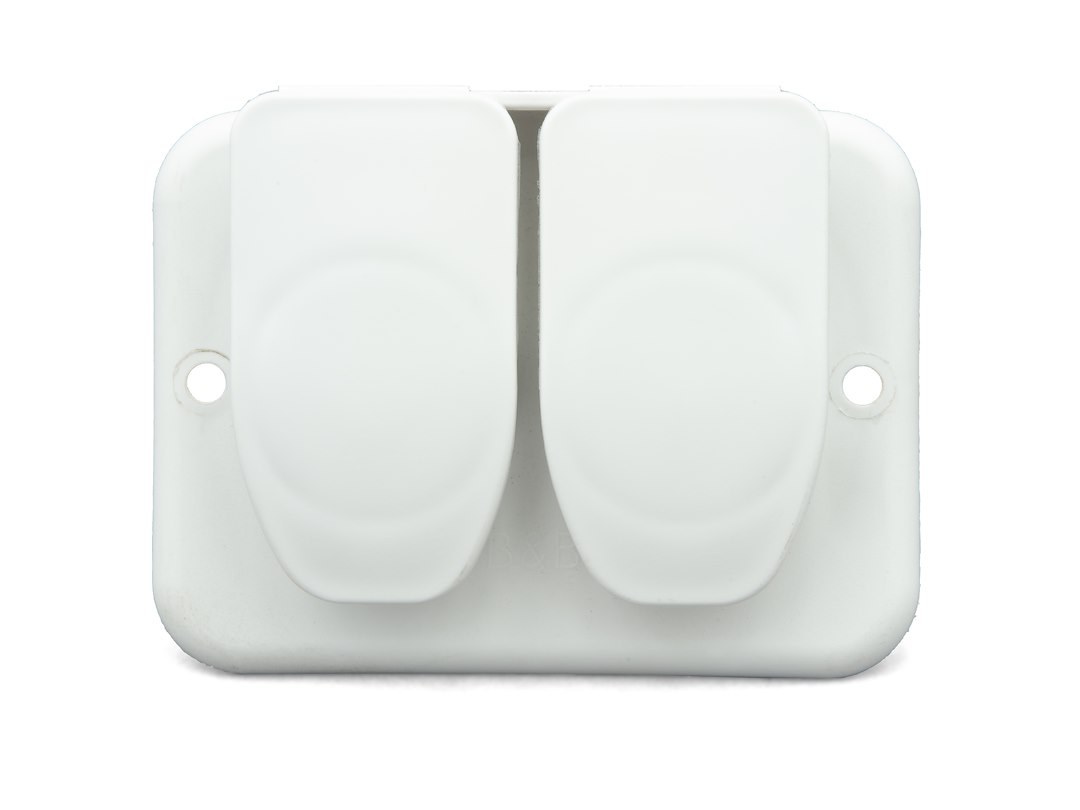 B&b Molders TV Cable Entry Plate, Dual Cables, 2.5 Inch Diameter Cutout Dimension, 3 Inch Height X 4 Inch Width Outside Dimension, Polar White – 94323