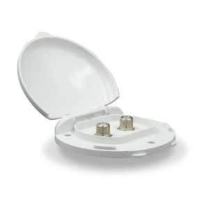 B&b Molders TV Cable Entry Plate, Dual Cables, 1-1/2 Inch Diameter Cutout Dimension, 3 Inch Diameter Outside Dimension, Polar White – 94324