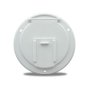 B&b Molders Electrical Cord Hatch, For Use with Up to 30 Amp/ 50 Amp Cords, Round, 4-5/8 Inch Diameter X 2-3/8 Inch Depth – 94328