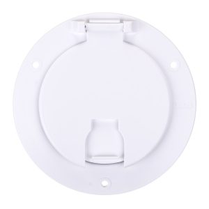B&b Molders Electrical Cord Hatch, For Use with Up to 30 Amp/ 50 Amp Cords, Round, 5-1/8 Inch Diameter X 2-3/8 Inch Depth – 94329