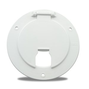 B&b Molders Electrical Cord Hatch, For Use with Up to 30 Amp/ 50 Amp Cords, Round, 5-1/8 Inch Diameter X 2-3/8 Inch Depth – 94331