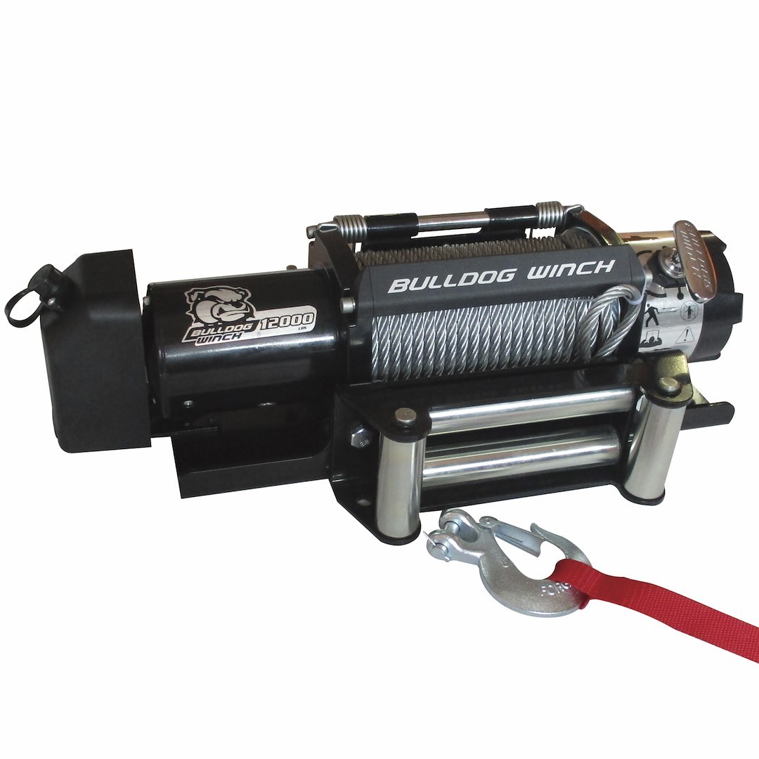 Bulldog Winc Winch, Vehicle Mounted, Trailer Winch, 12000 Pound Line Pull Capacity, 100 Foot Wire Rope, Roller Fairlead – 10039