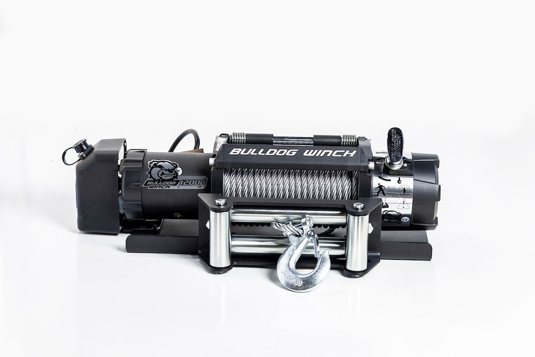 Bulldog Winc Winch, Vehicle Mounted, Trailer Winch, 12000 Pound Line Pull Capacity, 100 Foot Wire Rope, Roller Fairlead – 10039