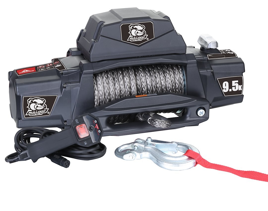 Bulldog Winc Winch, Standard, Vehicle Mounted, Trailer Winch, 12 Volt Electric, 5.5 Horse Power, 9500 Pound Line Pull Capacity – 10066
