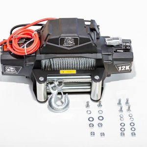 Bulldog Winc Winch, Vehicle Mounted, Trailer Winch, 6 Horse Power Electric, 12000 Pound Line Pull Capacity, 100 Foot Wire Rope – 10067