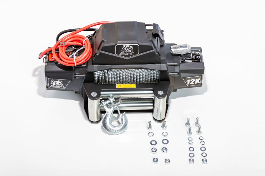 Bulldog Winc Winch, Vehicle Mounted, Trailer Winch, 6 Horse Power Electric, 12000 Pound Line Pull Capacity, 100 Foot Wire Rope – 10067