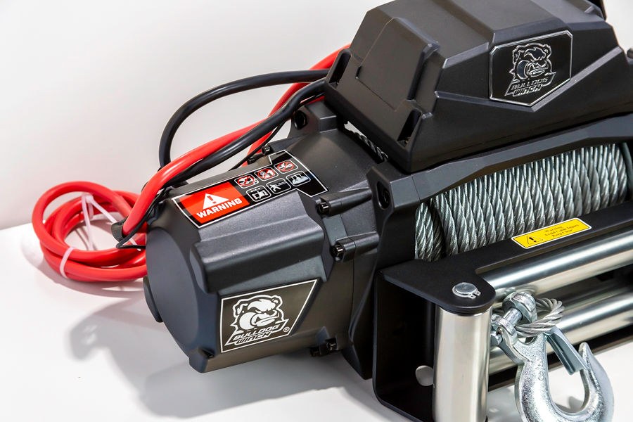Bulldog Winc Winch, Vehicle Mounted, Trailer Winch, 6 Horse Power Electric, 12000 Pound Line Pull Capacity, 100 Foot Wire Rope – 10067