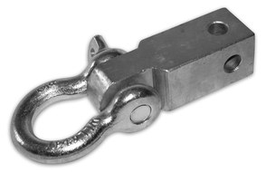 Bulldog Winc D-Ring, Fits 2 X 2 Inch Receiver, 3/4 Inch Shackle Diameter, Zinc Plated, Silver, Alloy Steel, Single, Without Hitch Pin – 20037