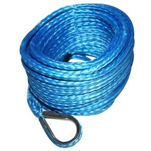 Bulldog Winc Winch Cable, 3500 Pound Capacity, 4.8 Millimeter Diameter X 50 Foot Length, High Modulus Polyethylene, Blue, Loop on One End – 20185