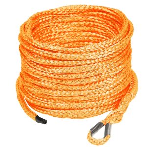Bulldog Winc Winch Cable, Powersports, 4.8 Millimeter Diameter X 50 Foot Length, High Modulus Polyethylene, Orange, Loop on One End – 20185-OR