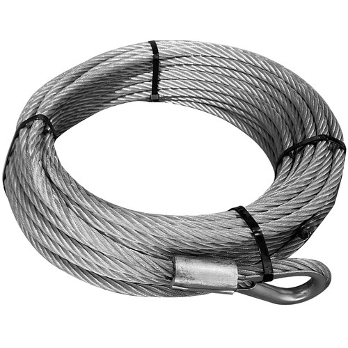Bulldog Winc Winch Cable, 5/16 Inch Diameter X 47.5 Foot Length, Steel, Gray, Loop on One End and Wire Rope Terminal on Other End – 20214