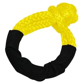 Bulldog Winc Shackle Rope, 3/8 Inch Diameter Rope, 5 Inch Diameter Loop, 26000 Pound Breaking Strength, With Sleeve, Yellow – 20310