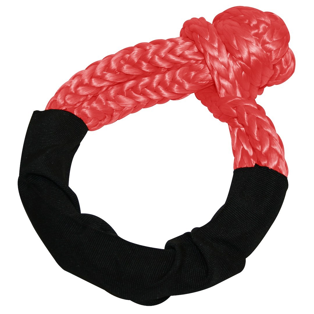 Bulldog Winc Shackle Rope, 1/2 Inch Diameter Rope, 8 Inch Diameter Loop, 38000 Pound Breaking Strength, With Sleeve, Red – 20311