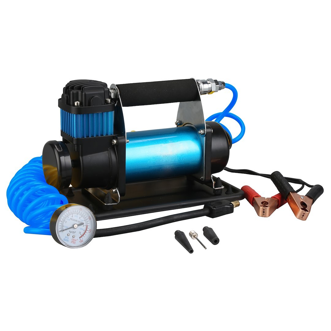 Bulldog Winc Air Compressor, Portable, For 33 Inch Tires, 150 PSI Maximum Working Pressure, 2.5 Cubic Feet Per Minute(cfm), Battery Clamps – 41003
