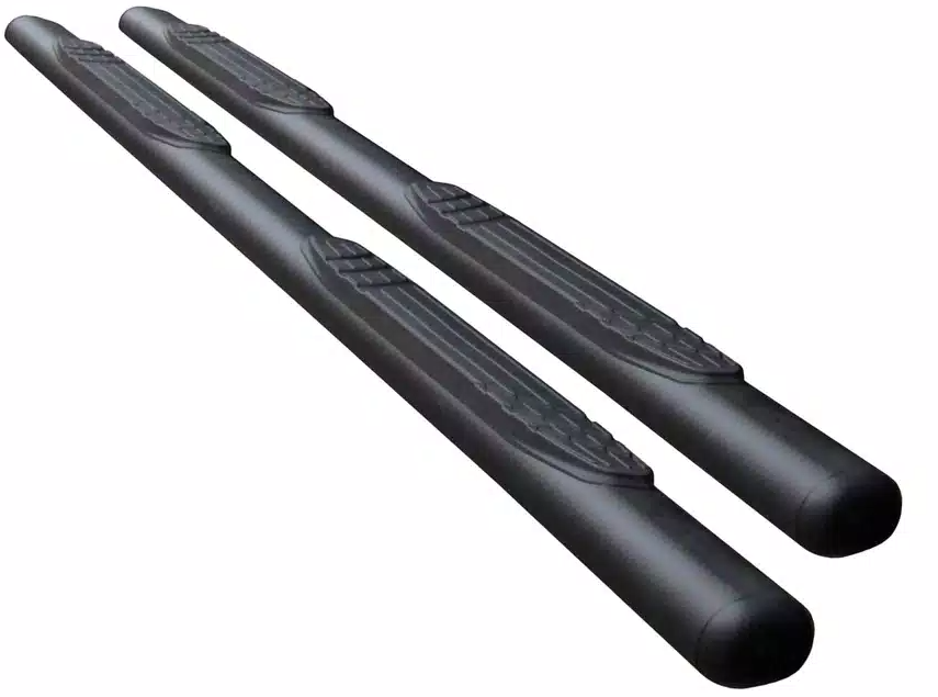 Big Country Truck Accessories Nerf Bar, Fusion, With Step Pads, 4 Inch Oval Straight, Textured Powder Coat, Black, Steel – 104123870