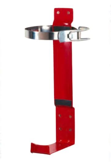 Buckeye Fire Fire Extinguisher Mount, Flat Surface Mount, Single Metal Strap, 5 Pound Tank, Red, Steel – 700260