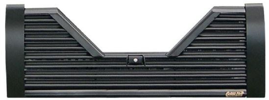 Advance Mfg Tailgate, Elite, Flo Thru, V-Shaped Louvered, Lockable, Powder Coated, Black, Steel – V-EL39