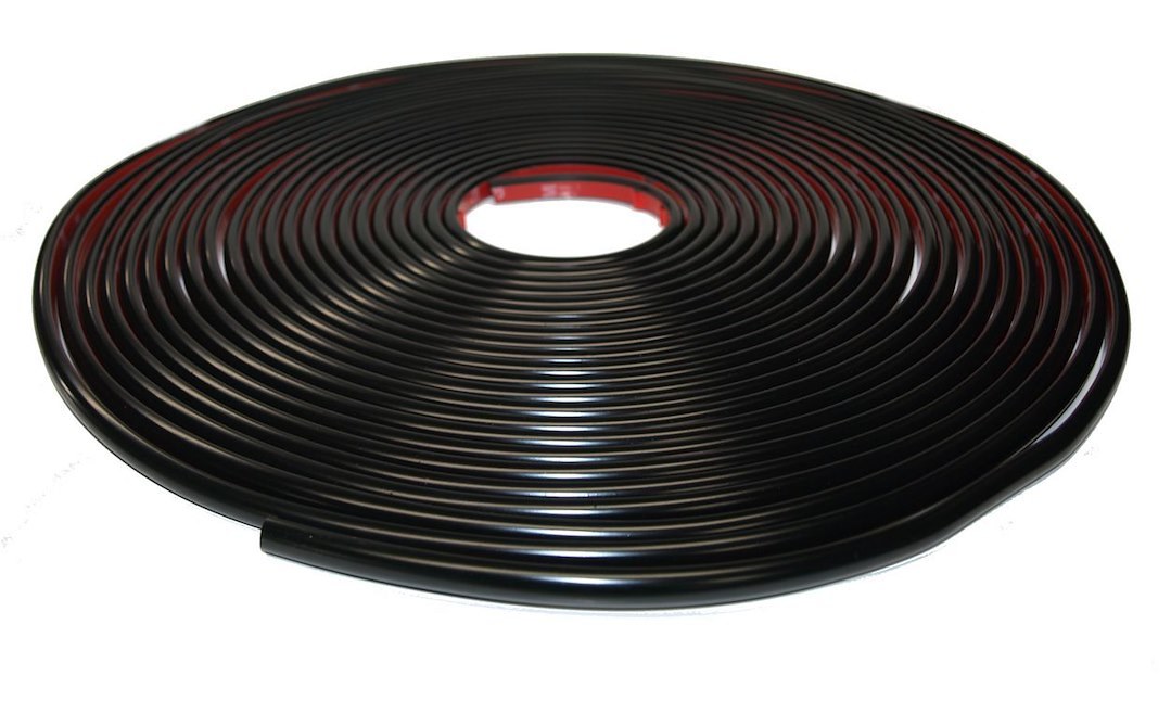 Cowles Fender Trim, Universal Wheel Well Half Round, Black, PVC Plastic, 3/8 Inch Width X 18 Foot Length – T3602C