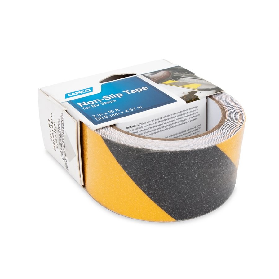 Camco Grip Tape, Black and Yellow, 15 Foot Length X 2 Inch Width, Roll – 25405