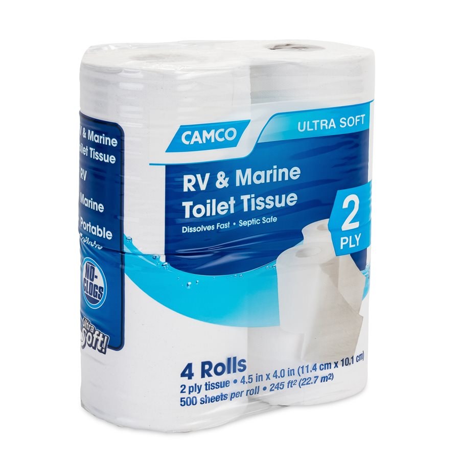 Camco Toilet Tissue, Tst™, 2 Ply, 4 Roll Pack, 500 Sheets Per Roll – 40280