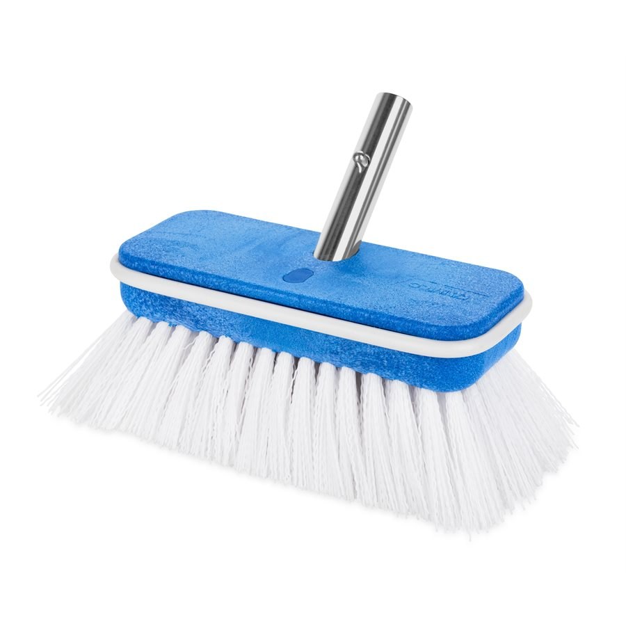 Camco Car Wash Brush, 7 Inch Rectangular Brush Head, White Stiff Bristle, Head Attachment Only, Without Hose Connection, Without Water Control – 41926
