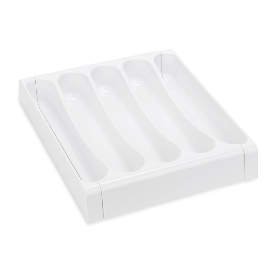Camco Cutlery Tray, Adjustable from 9 Inch to 13 Inch Width X 1-3/4 Inch Height, Slides Out from Left and Right Sides, With 5 Compartments – 43503