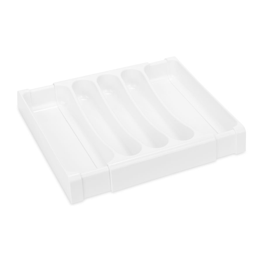 Camco Cutlery Tray, Adjustable from 9 Inch to 13 Inch Width X 1-3/4 Inch Height, Slides Out from Left and Right Sides, With 5 Compartments – 43503