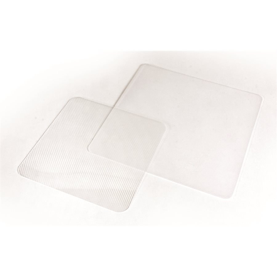 Camco Microwave Cooking Cover, Flat Cover, Allows Venting While Cooking, One 7 Inch X 7 Inch and One 9 Inch X 9 Inch, Polypropylene – 43790