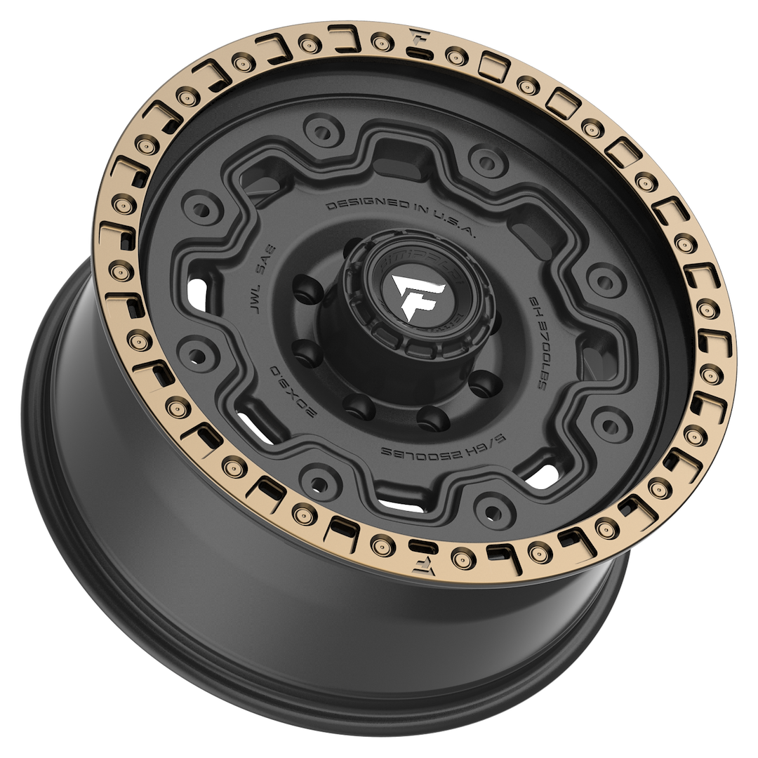 Design Infin Wheel, Terra Series FT100, 20 Inch Diameter X 9 Inch Width, 8 X 165.1 Millimeter/ 8 X 6.50 Inch Bolt Pattern – FT100-20908165P18BZ