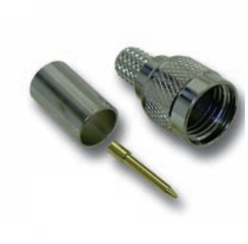 Digital Antn Antenna Cable Connector, Male Crimp Mini-UHF Type Connector, For Use with RG-8X Antenna Cables, 50 Ohm Impedance, Nickel Finish – DA482