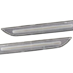 Diode Dynamc Side Marker Light, Side Fender, Clear Lens, Black Trim, LED Bulb, Red Bulb, Set of 2 – DD5002