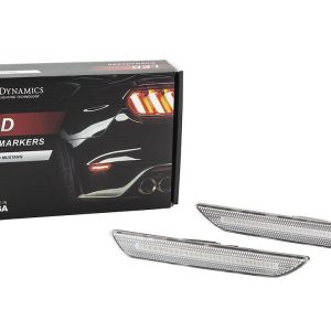 Diode Dynamc Side Marker Light, Side Fender, Clear Lens, Black Trim, LED Bulb, Red Bulb, Set of 2 – DD5002