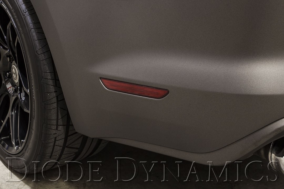 Diode Dynamc Side Marker Light, Side Fender, Clear Lens, Black Trim, LED Bulb, Red Bulb, Set of 2 – DD5002